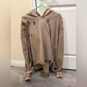 Distressed cropped hoodie- Chelsea Deboer